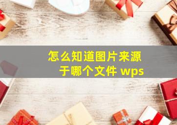 怎么知道图片来源于哪个文件 wps